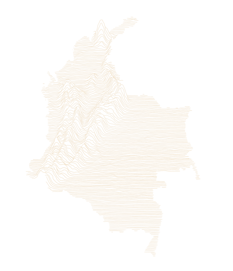 Topographic elevation profile of Colombia, drawn as ridgelines.